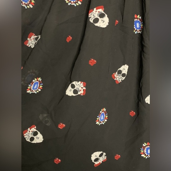 Seduction - Black Sleeveless Midi Dress With Skull Print And Open Back - XS - Picture 7 of 8